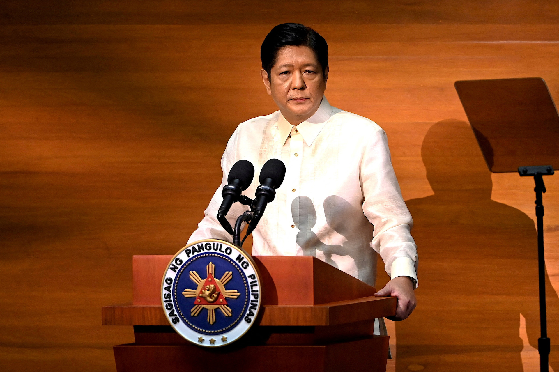 Philippines President Ferdinand Marcos Jr. delivers his first State of the Nation Address, in Quezon City, Metro Manila, Philippines, on July 25, 2022. (Reuters)