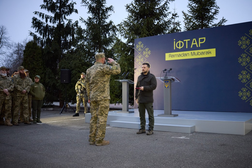 The president expressed gratitude to Ukrainian Muslim servicemen fighting for Ukraine. (Courtesy: zelenskyy_official)