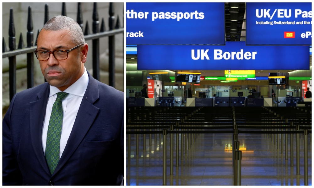 The UK’s Home Secretary James Cleverly (left) said the incident at Manchester Airport involving UK border officials and the Israeli citizens would be looked into. (Reuters/File Photos)