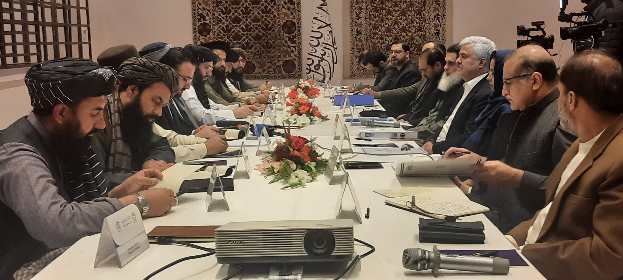 Pakistani and Afgan delegates meet for bilateral trade talks in Kabul on March 26, 2024. (Afghan Ministry of Industry and Commerce)