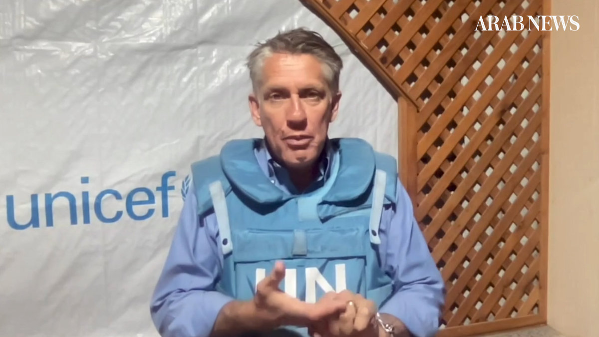 Speaking to “Frankly Speaking” host Katie Jensen from Rafah, James Elder lauded the irreplaceable role played in the humanitarian response by UNRWA and highlighted Israel’s unmet obligations under international law to allow sufficient aid to enter Gaza. (AN photo)