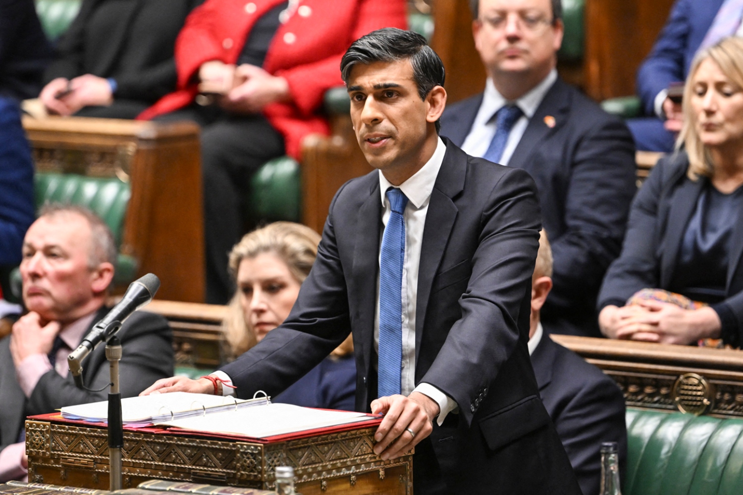 Sunak will not acknowledge that his government’s horrific policy on Gaza exacerbates tensions (File/AFP)