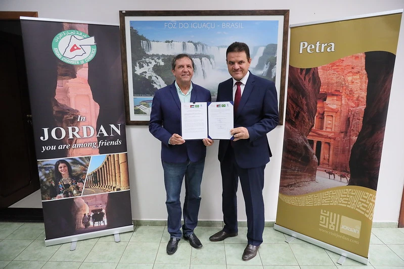 Foz do Iguacu in Brazil and Petra in Jordan officially became sister cities this week after a memorandum of understanding was signed by Foz do Iguacu’s Mayor Chico Brasileiro and Maen Masadeh, Jordan’s ambassador to Brazil. (Supplied)