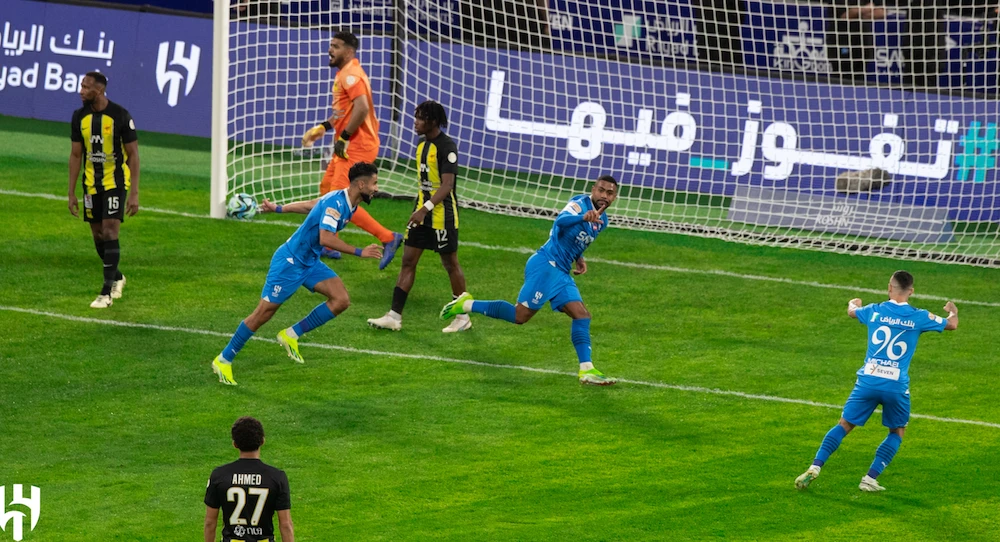 Neymar on Friday watched in delight as Al-Hilal came from behind to defeat Al-Ittihad 3-1 to take a giant step toward a 19th Saudi Pro League trophy. (X/@AlHilal_FC)