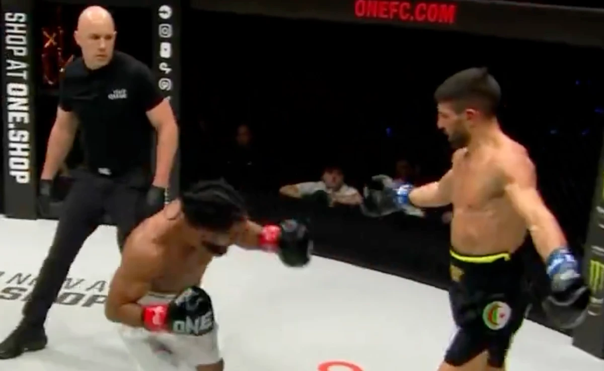The Algerian connected with a couple of right hands early in the first round. (ONE)