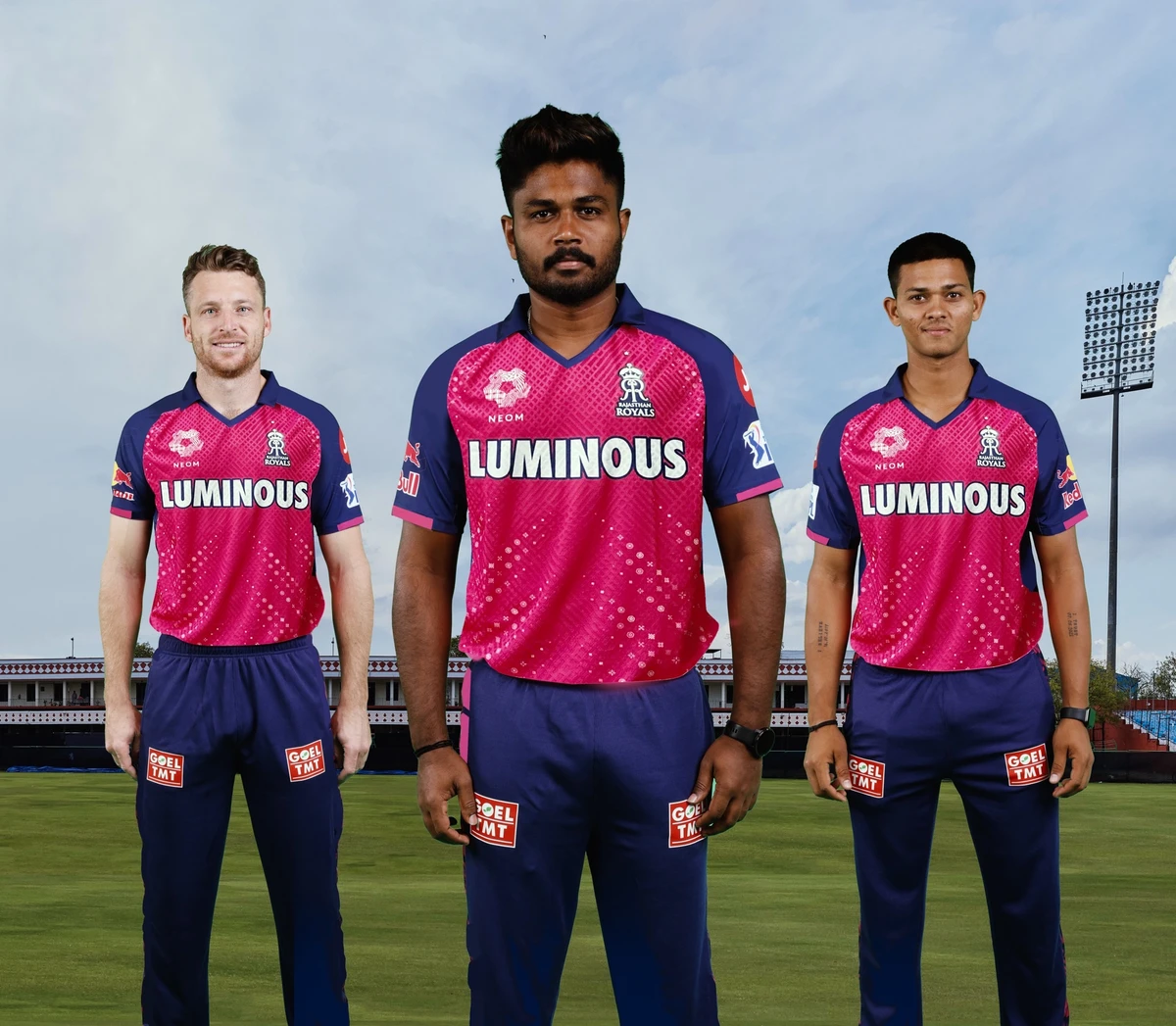 Rajasthan Royals will sport NEOM’s corporate brand logo on the chest of all official team clothing during the India Premier League in 2024 and 2025. (Supplied)