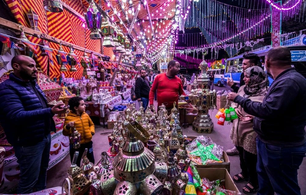 Egyptians shop for Ramadan lanterns in the suburb of Shubra, Cairo. (AFP)