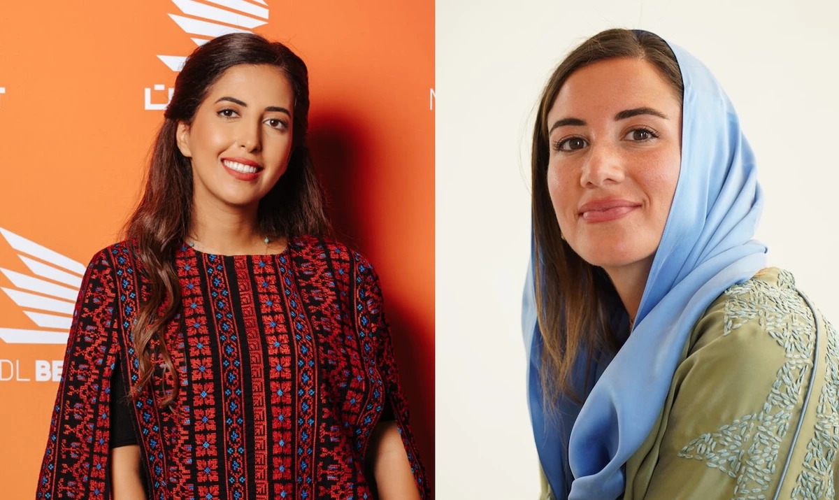 Nada Alhelabi (left), the strategy and XP Music Futures director at MDLBEAST, and Aya Al-Bakree, the CEO of the Diriyah Biennale Foundation, shed light on Saudi Arabia’s creative industries. (Arab News/Supplied)