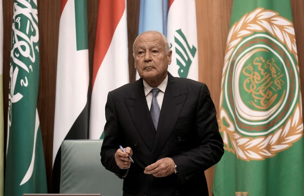 Arab League Secretary-General Ahmed Aboul Gheit attends the regular session of the Council of the League of Arab States at the Arab League HQ in Cairo, Egypt, Wednesday, March 6, 2024. (AP Photo)