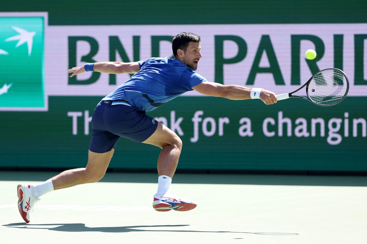 Novak Djokovic trains in preparation for the BNP Paribas Open at Indian Wells Tennis Garden in Indian Wells, California. (File/AFP)