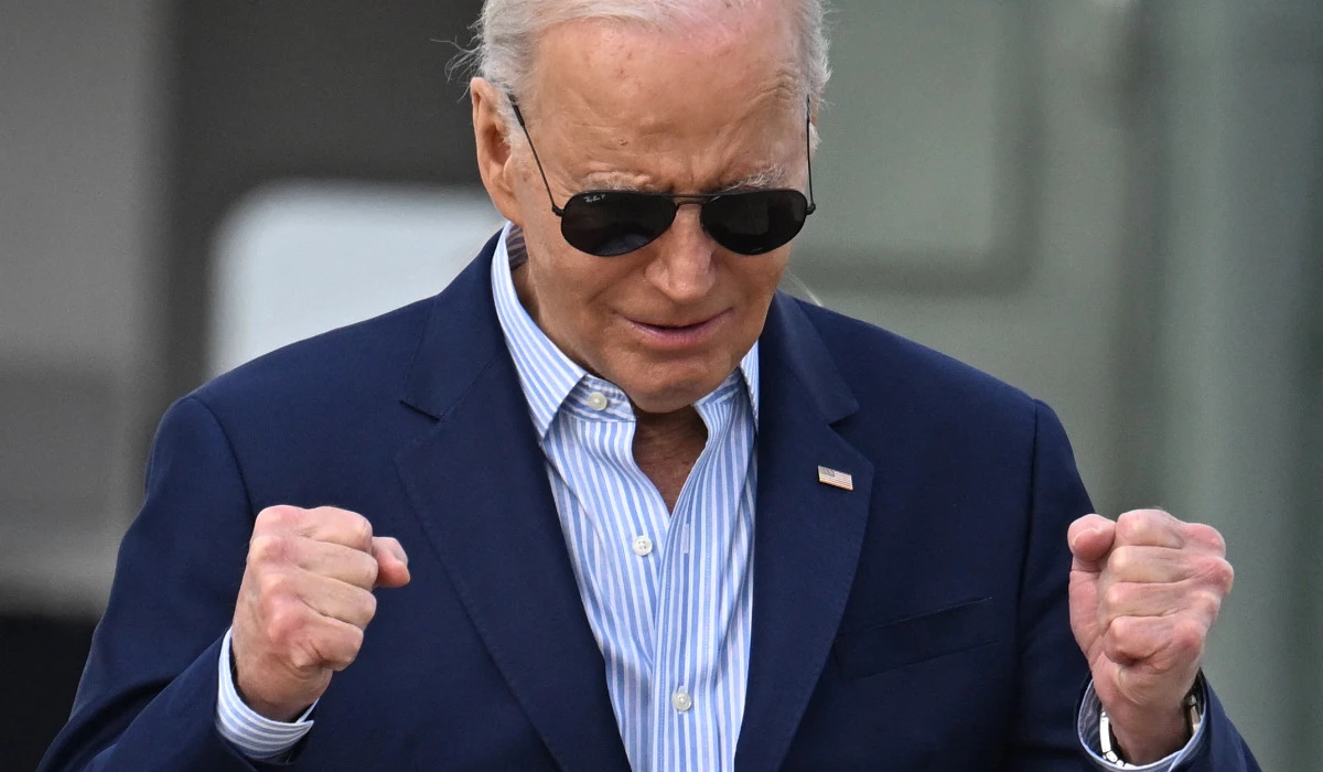 US President Joe Biden arrives to board Air Force One before departing from Joint Base Andrews in Maryland, on March 8, 2024. (AFP)