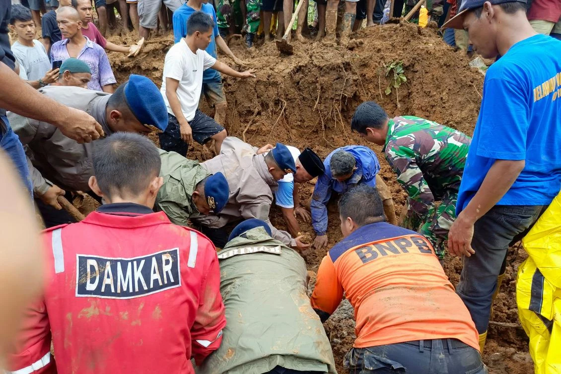 At least 10 dead and 10 missing as landslide and flash floods hit Indonesia’s Sumatra island