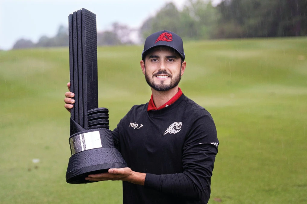 ‘I made that so hard on myself,’ Abraham Ancer said after holing a four-foot putt to win the $4 million first prize in the inaugural LIV Golf Hong Kong on Sunday. (AP)