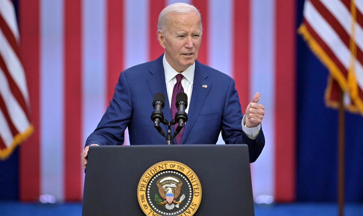 President Joe Biden delivers remarks on lowering prices for American families during an event at the YMCA Allard Center, Monday, March 11, 2024, in Goffstown, N.H. (AP)