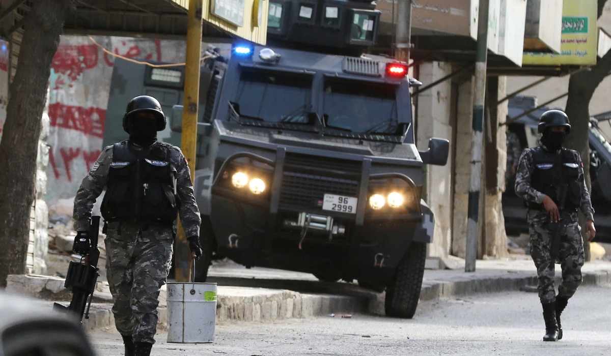 Jordanian security forces secure a street in the town of Irbid, 80 kms north of the capital Amman, near the border with Syria. (AFP file photo)