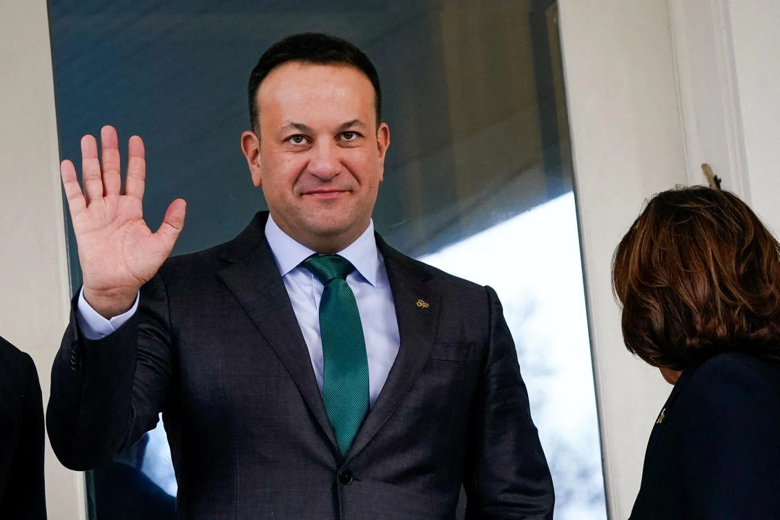 Former Irish Prime Minister Leo Varadkar arrives at the residence of US Vice President Kamala Harris at the US Naval Observatory in Washington, US, March 15, 2024.