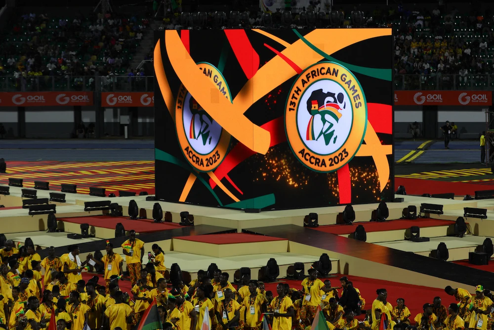 Above, the opening ceremony of the 2023 African Games in Accra, Ghana on March 8, 2024. Cricket was played at the African Games for the first time ever. (AFP)