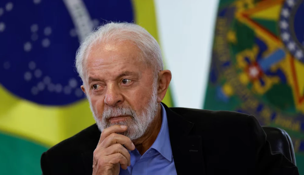 Brazil’s President Luiz Inacio Lula da Silva reacts during a meeting last week. (Reuters)