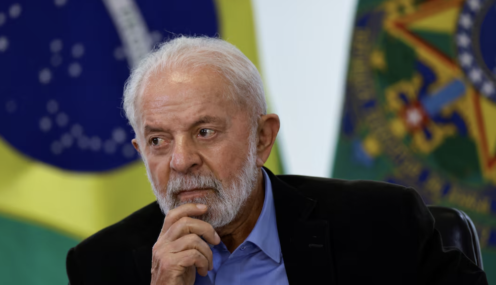 Brazil’s President Luiz Inacio Lula da Silva reacts during a meeting last week. (Reuters)