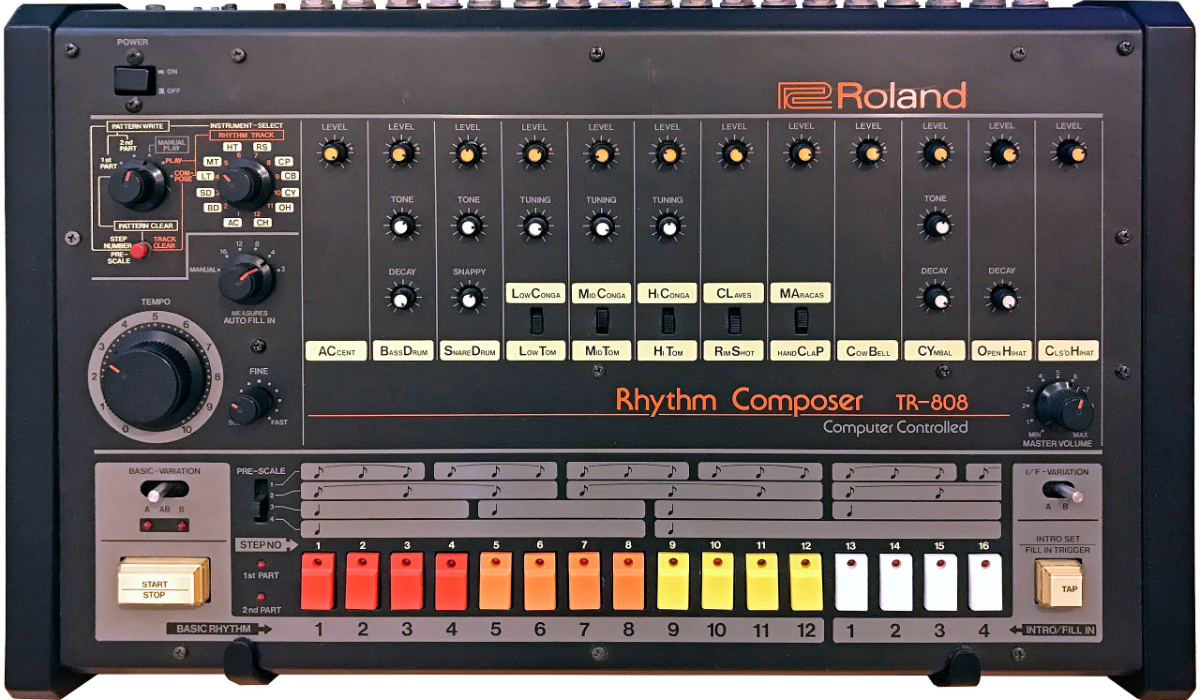 The Roland TR-808 Rhythm Composer. (Wikimedia Commons: Bryan Pocius)