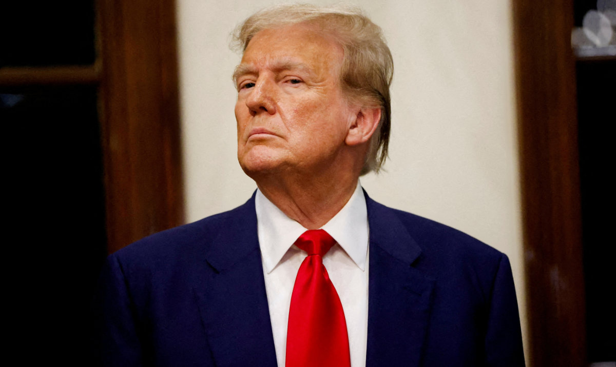 Republican presidential candidate and former US President Donald Trump attends the 2024 Senior Club Championship award ceremony at his Trump International Golf Club in West Palm Beach, Florida, US, March 24, 2024. (Reuters)