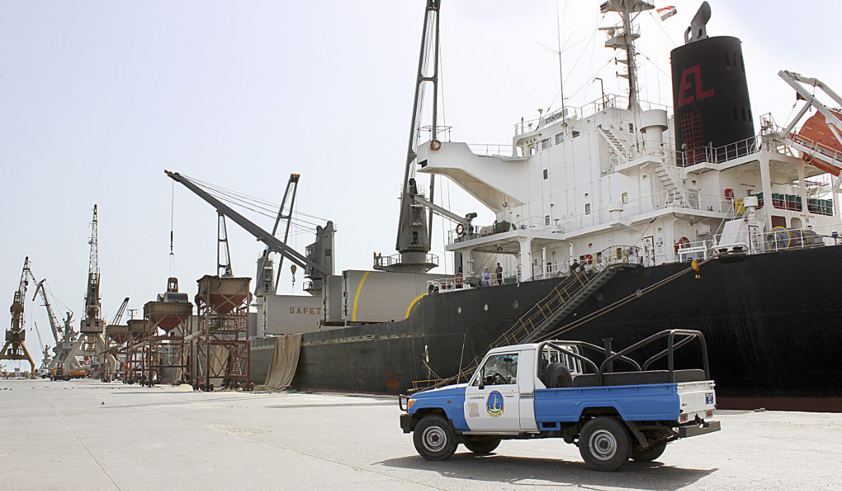 A general view of the Hodeida port in the Yemeni port city, around 230 kilometres west of the capital Sanaa. (AFP file photo)