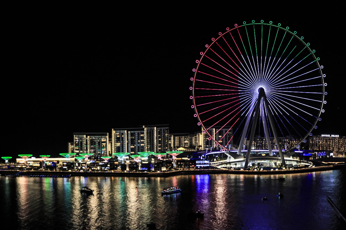 Despite setting a record for the world’s largest Ferris wheel — it is almost twice as tall as the London Eye — Ain Dubai stopped turning in March 2022. (AFP)