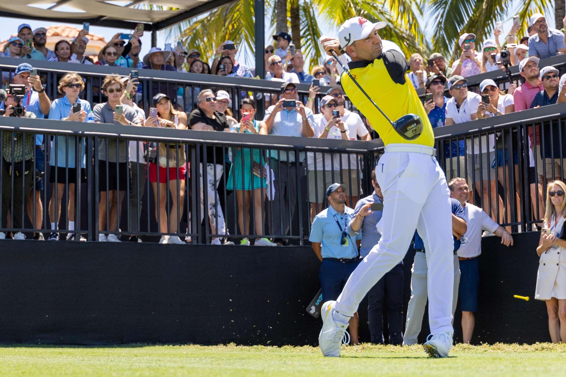 Captain Sergio Garcia of Fireballs GC shot a 4-under 68 Saturday to take the lead heading into the final round.(Scott Taetsch/LIV Golf)