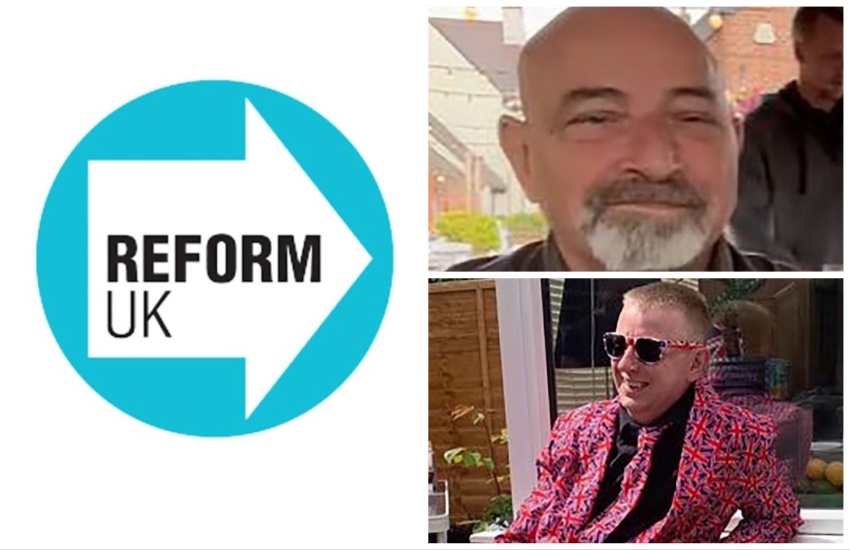 Pete Addis (bottom right) and Amodio Amato (top right) were removed as Reform UK candidates for the upcoming UK general election. (Screenshots)