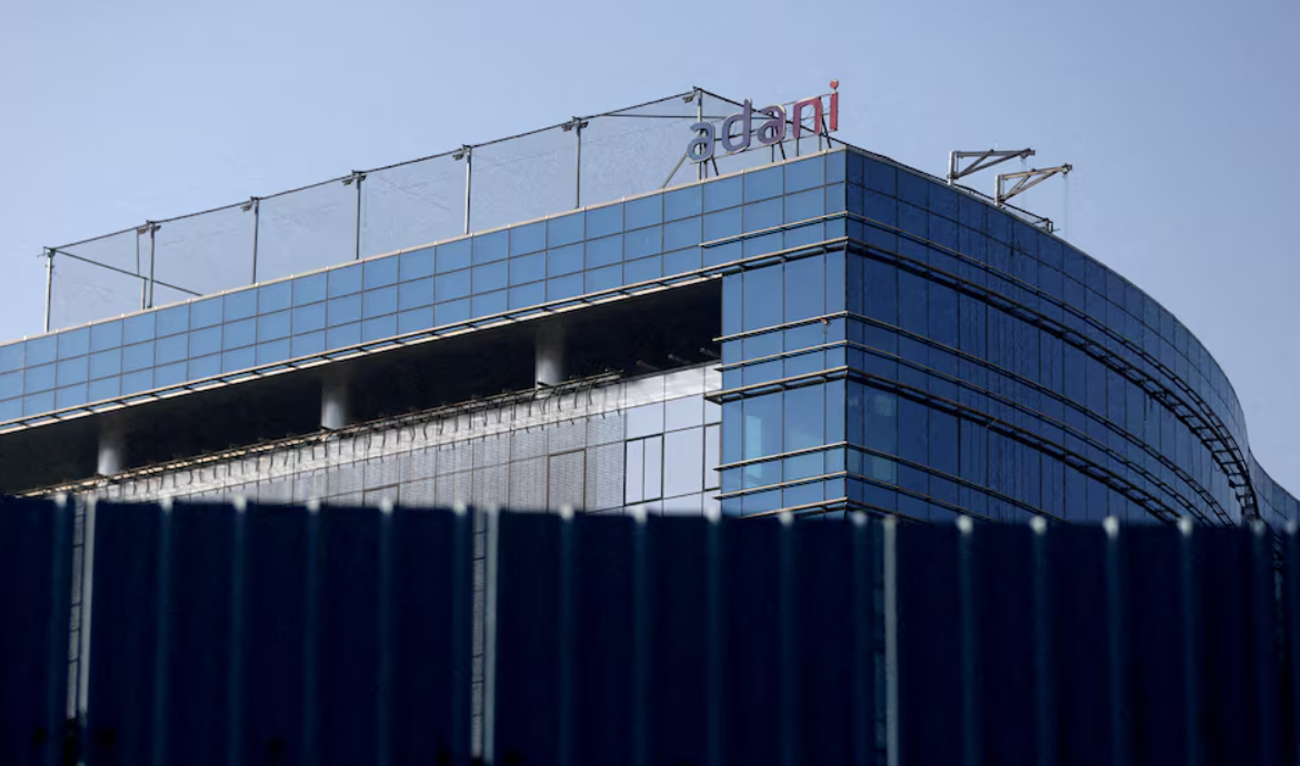 A logo of the Adani Group is seen on a commercial complex in Mumbai, India, February 7, 2023. (REUTERS/File)