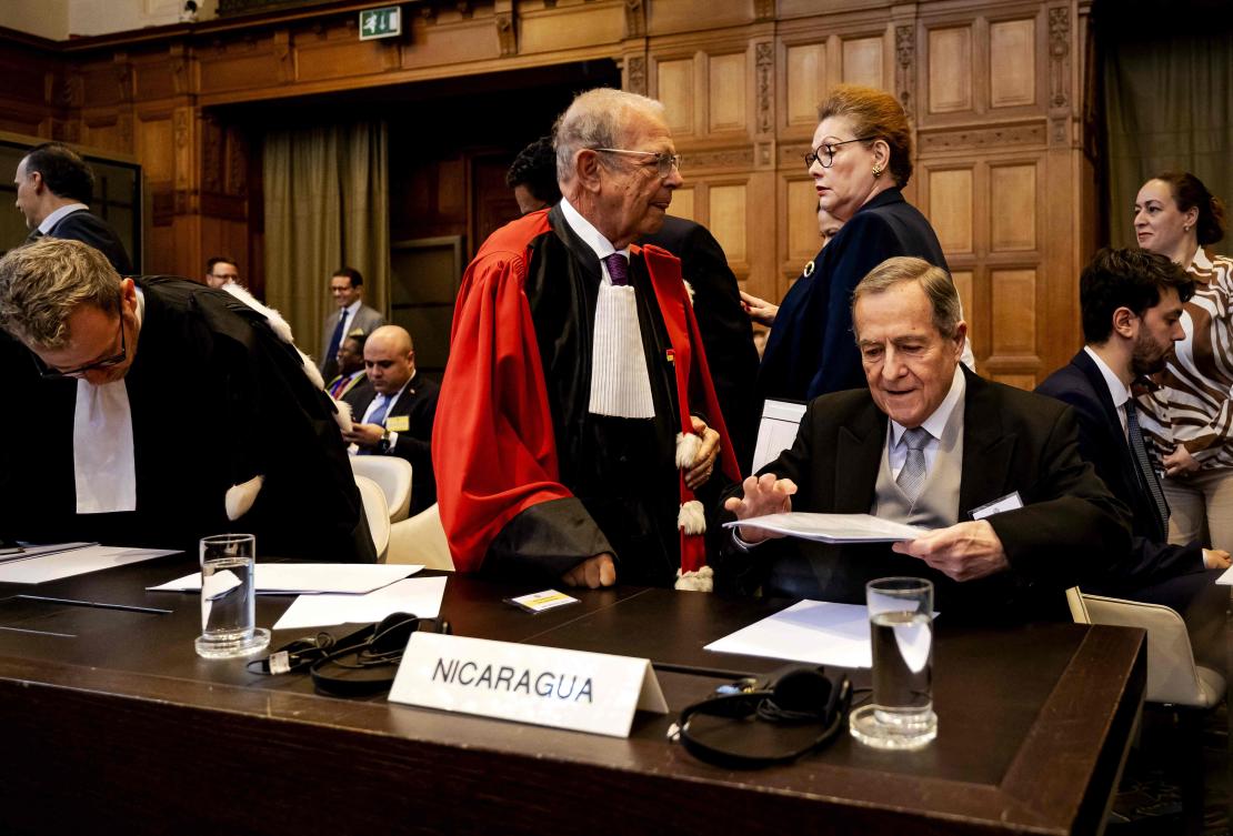 Germany faces charges from Nicaragua at the top UN court on April 8, 2024, that it is “facilitating the commission of genocide” against Palestinians. (ANP / AFP)