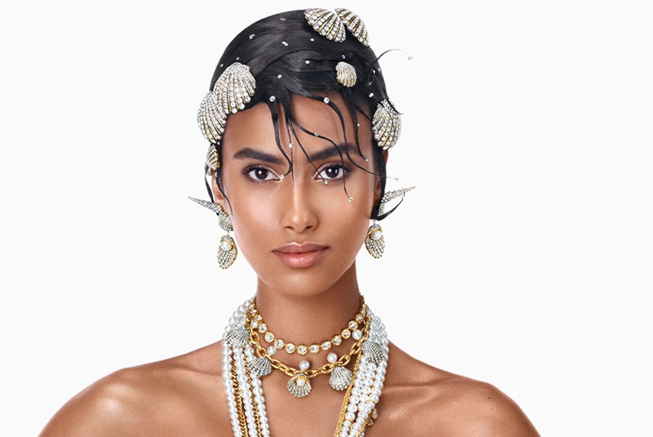 Dutch Moroccan Egyptian model Imaan Hammam stars in the newest campaign for Austrian jewelry label Swarovski’s Spring 2024 collection. (Instagram)