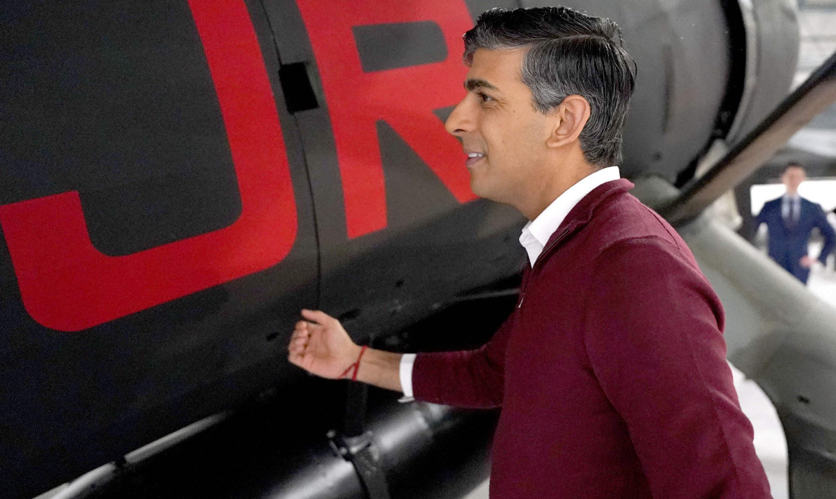 Britain's Prime Minister Rishi Sunak attends a Q&A event in north west London, on April 12, 2024. (AFP)