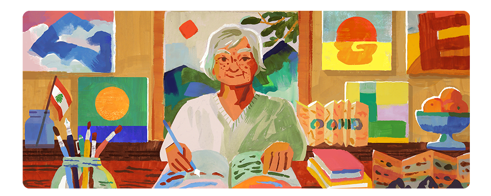 Google Doodle celebrates Lebanese-American poet and artist Etel Adnan