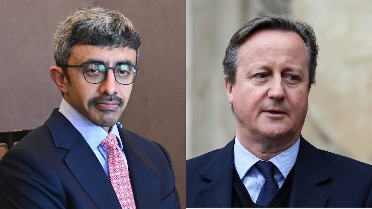 Emirati Foreign Minister Sheikh Abdullah bin Zayed Al-Nahyan received a phone call from his British counterpart David Cameron. (File/AFP)