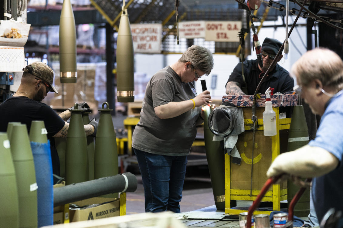 The bills provide $60.84 billion to address the conflict in Ukraine, including $23 billion to replenish US weapons, stocks and facilities. (AP)