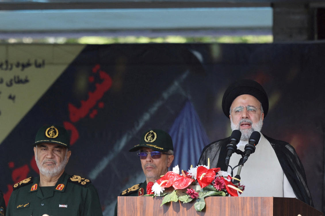 Iran’s President Ebrahim Raisi, right, will also visit Lahore and Karachi to meet provincial leaders. (West Asia News Agency via Reuters)