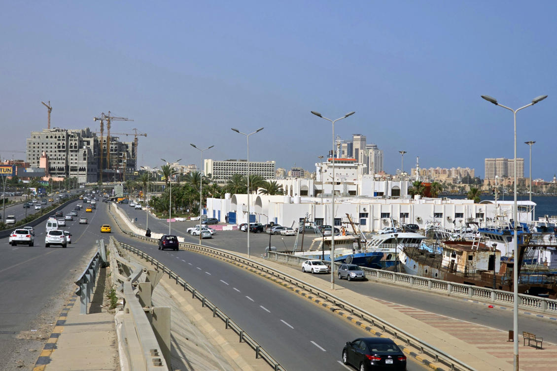 Cars drive along the seafront in Libya's capital Tripoli on April 21, 2024. (File/AFP)