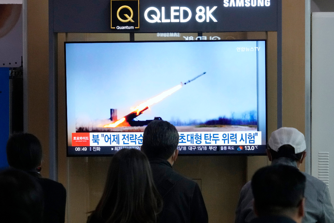 North Korea said Saturday it tested a "super-large" cruise missile warhead and a new anti-aircraft missile in a western coastal area as it expands military capabilities in the face of deepening tensions with the United States and South Korea. (File/AP)