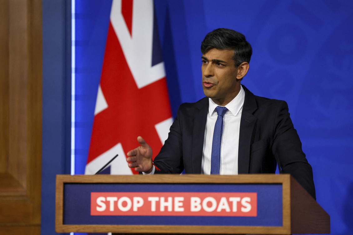 British Prime Minister Rishi Sunak said he would not outline the exact operational details of the plan, but said the government had made specific preparations. (AP)