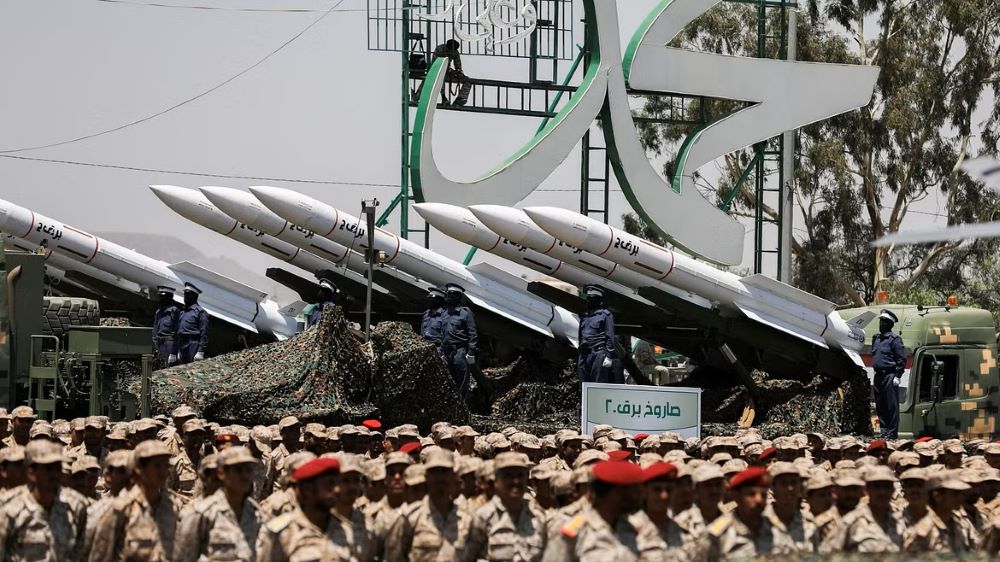 The Houthis showcase their arsenal of missiles at a military parade to mark the anniversary of their takeover of Sanaa, in Sanaa, Yemen, Sept. 21, 2023. (Reuters)