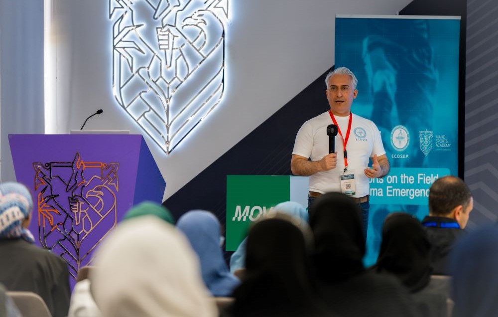 Dr. Amir Pakravan, Consultant in Sport, Exercise, and Musculoskeletal Medicine and ESCOSEP Board Member hosted a number of courses at the conference. (AN Photo/Huda Bashatah)