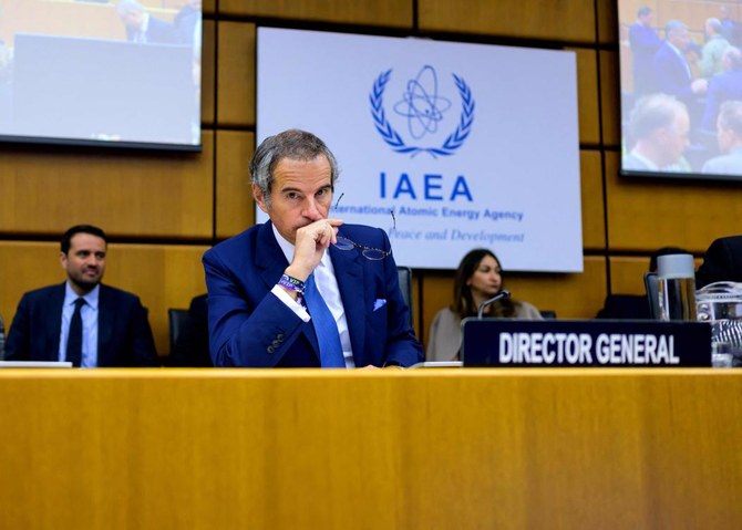 International Atomic Energy Agency chief Rafael Grossi is scheduled to visit Iran to take part in a nuclear conference from May 6-8 and meet Iranian officials, Iran's Mehr news agency said on Tuesday. (AFP/File)