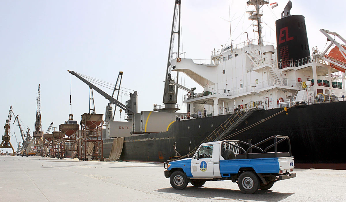 A general view of the Hodeida port in the Yemeni port city, around 230 kilometres west of the capital Sanaa. (AFP file photo)