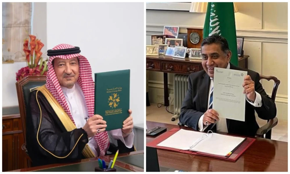 Saudi Arabia’s Ministry of Foreign Affairs on Tuesday signed a diplomatic training agreement with the UK’s Foreign, Commonwealth and Development Office. (SPA/X/@tariqahmadbt)