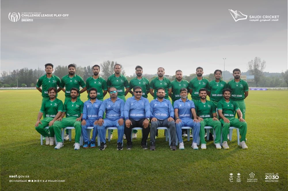 Saudi Arabia’s cricket team will take part in the ACC Men’s Premier Cup in Oman. (X/@cricketsaudi)