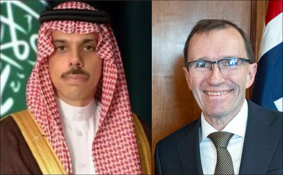 Saudi Foreign Minister Prince Faisal bin Farhan holds a phone call with his Norwegian counterpart Espen Barth Eide. (File/SPA/Wikipedia)