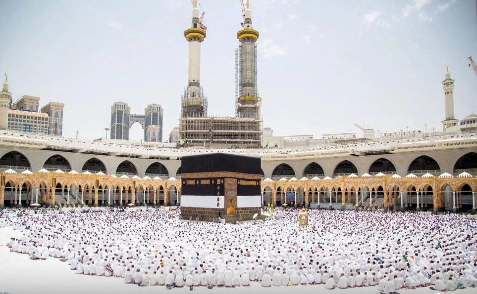 Friday prayers at the Grand Mosque in the holy city of Makkah, Saudi Arabia, June 23, 2023. (Reuters)