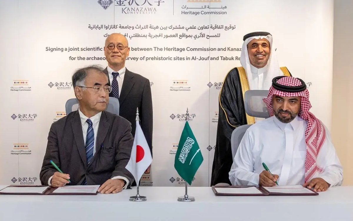 The scientific cooperation agreement, which was signed on Tuesday, relates to survey work at Jouf and Tabuk. (SPA)