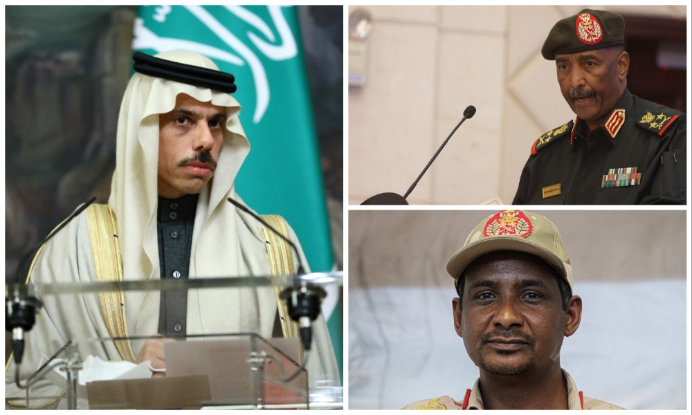 Saudi Foreign Minister Prince Faisal bin Farhan spoke with Sudan’s Sovereign Council Chief General Abdel Fattah Al-Burhan and the leader of the RSF Mohamed Hamdan Dagalo on Wednesday. (File/AFP)